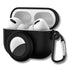 2-in-1 Case Compatible with AirPods 3 AirTag Case | Silicone Cover with Built-in Slot for AirTag | Soft, Shock-Proof Case with Keychain (Black)