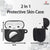 2-in-1 Case Compatible with AirPods 3 AirTag Case | Silicone Cover with Built-in Slot for AirTag | Soft, Shock-Proof Case with Keychain (Black) Crysendo