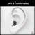 Memory Foam Ear Tips for 4.5mm Nozzle Earphones | Pain Reducing, Anti-Slip Replacement Eartips | Fit in Charging Case (Large - 2 Pairs) (Black) Crysendo