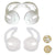 Silicone Earbuds Eartips Earhooks Grip Case Cover  (2 Pairs | Transparent+White) Crysendo