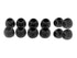 Silicone Rubber Replacement Medium Earbuds for Headphones (Black)-Pack of 12 Pieces