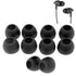 Soft Silicone Rubber Earbuds Tips Eartips Earpads Earplugs Boat Bassheads 100, 102, 152, 225, 242 (Medium Size) 10 Pcs Pack,Black