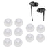 Soft Silicone Rubber Earbuds Tips Eartips Earpads Earplugs Boat Bassheads 100, 102, 152, 225, 242 (Medium Size) (10 Pcs Pack,White) (White)
